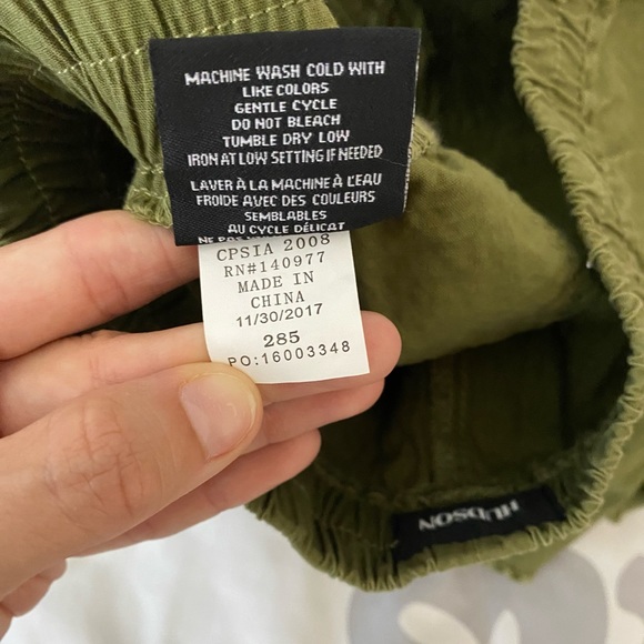 Hudson Kids Olive Green Pull On Cotton Chambray Shorts Girl’s XL - Picture 5 of 7